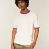 Kastiges Crew-T-Shirt aus schwerer Baumwolle Kastiges Crew-T-Shirt aus schwerer Baumwolle