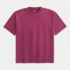 Kastiges Crew-T-Shirt aus schwerer Baumwolle Kastiges Crew-T-Shirt aus schwerer Baumwolle