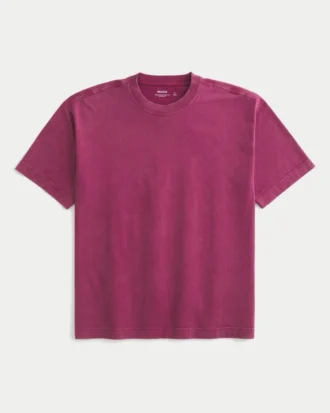Kastiges Crew-T-Shirt aus schwerer Baumwolle