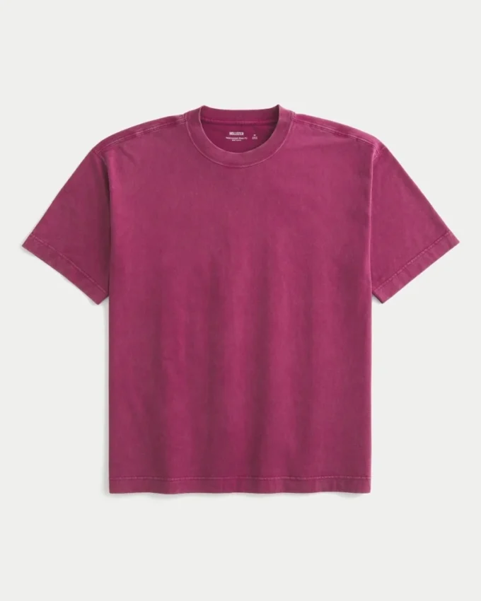 Kastiges Crew-T-Shirt aus schwerer Baumwolle Kastiges Crew-T-Shirt aus schwerer Baumwolle