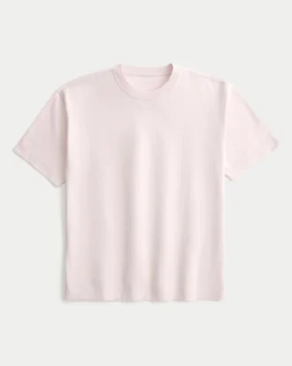 Kastiges Crew-T-Shirt aus schwerer Baumwolle