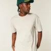 Kastiges Crew-T-Shirt aus schwerer Baumwolle Kastiges Crew-T-Shirt aus schwerer Baumwolle