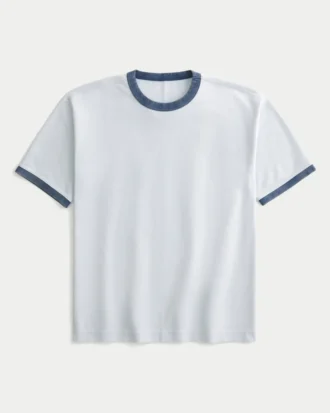 Kastiges Crew-T-Shirt aus schwerer Baumwolle