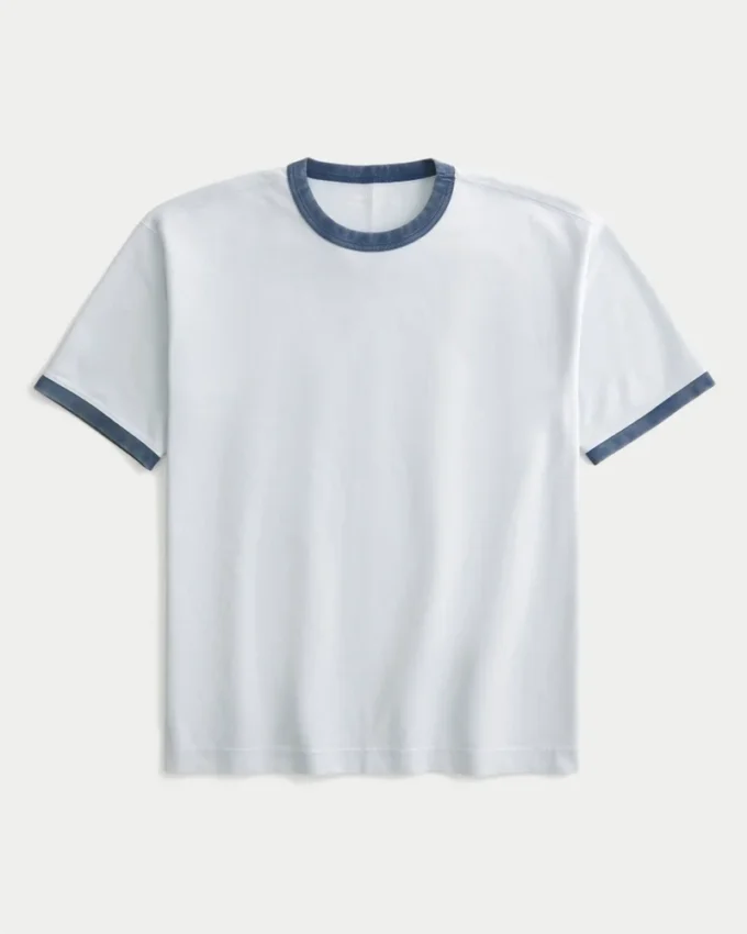 Kastiges Crew-T-Shirt aus schwerer Baumwolle Kastiges Crew-T-Shirt aus schwerer Baumwolle