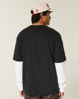 Kastiges Crew-T-Shirt aus schwerer Baumwolle