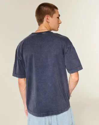 Kastiges Crew-T-Shirt aus schwerer Baumwolle