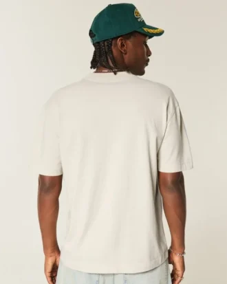Kastiges Crew-T-Shirt aus schwerer Baumwolle