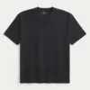 Kastiges Crew-T-Shirt aus schwerer Baumwolle
