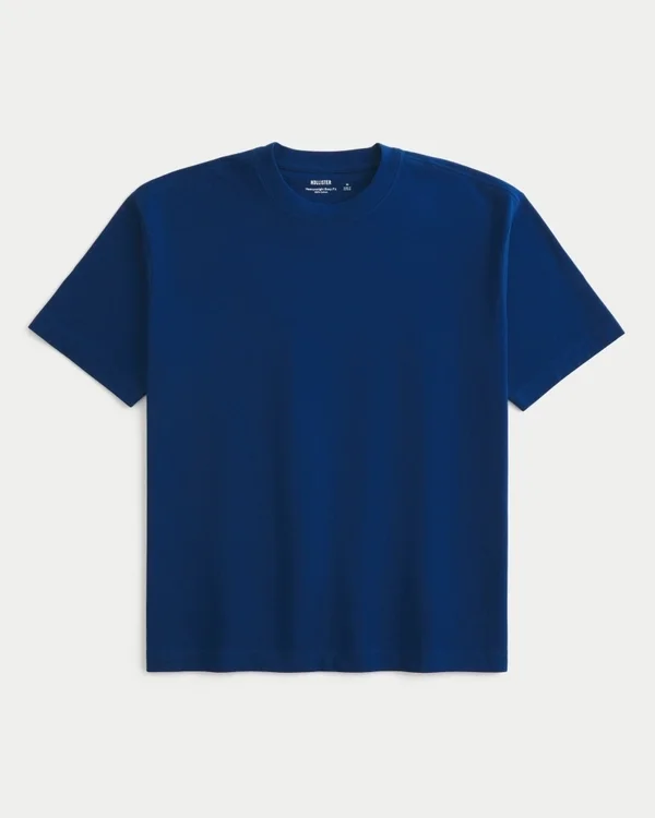Kastiges Crew-T-Shirt aus schwerer Baumwolle Kastiges Crew-T-Shirt aus schwerer Baumwolle