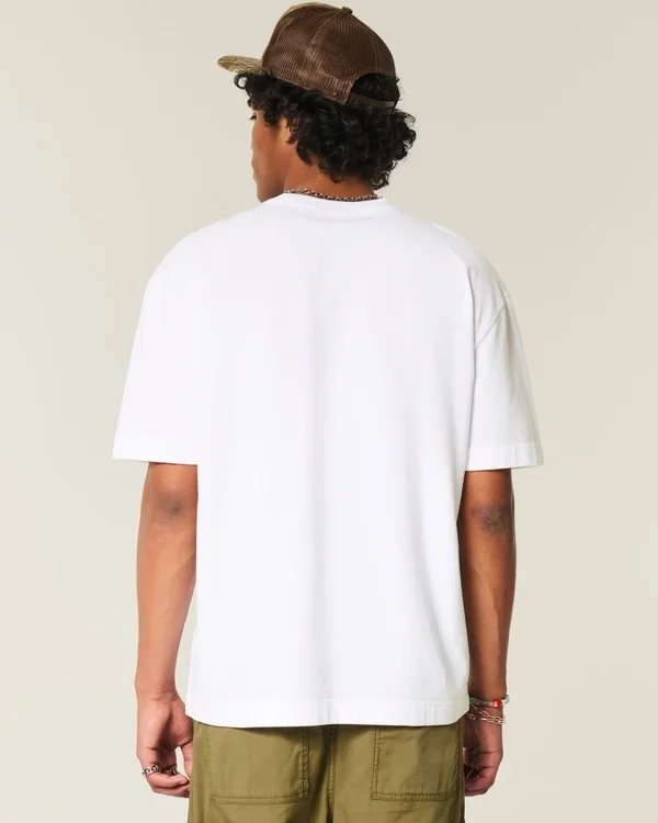 Kastiges Crew-T-Shirt aus schwerer Baumwolle Kastiges Crew-T-Shirt aus schwerer Baumwolle
