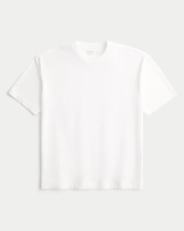 Kastiges Crew-T-Shirt aus schwerer Baumwolle Kastiges Crew-T-Shirt aus schwerer Baumwolle