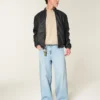 Kunstlederjacke mit Hollywood-Grafik Kunstlederjacke mit Hollywood-Grafik