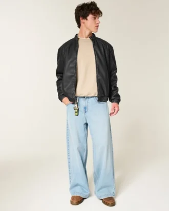Kunstlederjacke mit Hollywood-Grafik