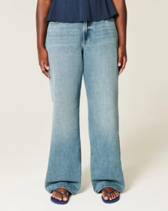 Kurvige Baggy-Jeans mit hoher Leibhöhe Kurvige Baggy-Jeans mit hoher Leibhöhe