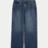 Kurvige Baggy-Jeans mit mittlerer Leibhöhe und dunkler Waschung Kurvige Baggy-Jeans mit mittlerer Leibhöhe und dunkler Waschung