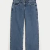 Kurvige Baggy-Jeans mit niedriger Leibhöhe und mittlerer Waschung Kurvige Baggy-Jeans mit niedriger Leibhöhe und mittlerer Waschung