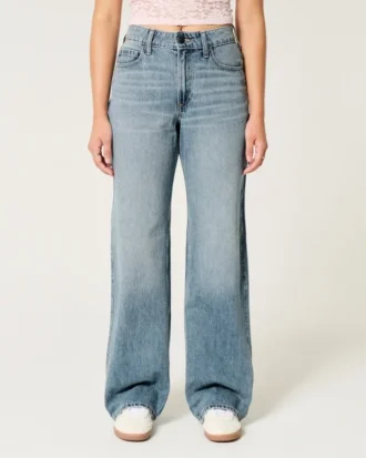 Kurvige High-Rise-Baggy-Jeans in mittlerer Waschung Kurvige High-Rise-Baggy-Jeans in mittlerer Waschung
