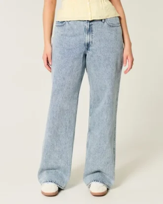 Kurvige High-Rise-Baggy-Jeans in mittlerer Waschung Kurvige High-Rise-Baggy-Jeans in mittlerer Waschung