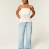 Kurvige, tief sitzende Baggy-Jeans im Used-Look Kurvige, tief sitzende Baggy-Jeans im Used-Look