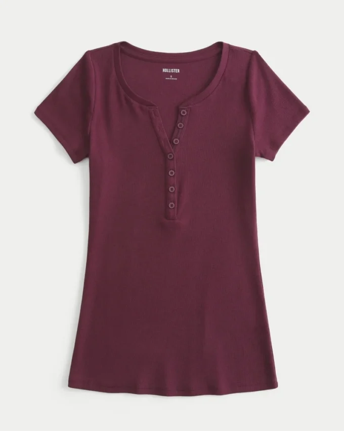 Kurzarm-Y2K-Henley Kurzarm-Y2K-Henley