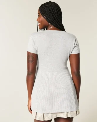 Kurzärmeliges Henley-Babydoll-Oberteil