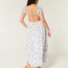 Kurzärmeliges Maxikleid mit offenem Rücken Kurzärmeliges Maxikleid mit offenem Rücken
