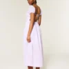 Kurzärmeliges Maxikleid mit offenem Rücken