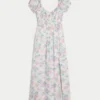 Kurzärmeliges Maxikleid mit offenem Rücken Kurzärmeliges Maxikleid mit offenem Rücken