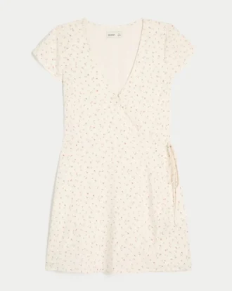 Kurzärmeliges Wickelkleid