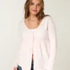 Langärmelige Flyaway Babydoll-Strickjacke Langärmelige Flyaway Babydoll-Strickjacke