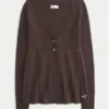 Langärmelige Flyaway Babydoll-Strickjacke