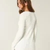 Langärmeliger Babydoll-Pullover mit quadratischem Ausschnitt Langärmeliger Babydoll-Pullover mit quadratischem Ausschnitt