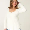 Langärmeliges Babydoll mit quadratischem Ausschnitt