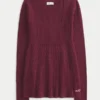 Langärmeliges Babydoll mit quadratischem Ausschnitt Langärmeliges Babydoll mit quadratischem Ausschnitt