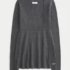 Langärmeliges Babydoll mit quadratischem Ausschnitt Langärmeliges Babydoll mit quadratischem Ausschnitt