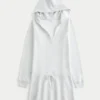 Langärmeliges Fleecekleid mit Kapuze Langärmeliges Fleecekleid mit Kapuze