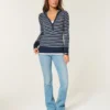 Langärmeliges Henley-Shirt mit Kapuze