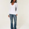 Langärmeliges Henley-Shirt mit Kapuze