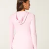 Langärmeliges Henley-Shirt mit Kapuze