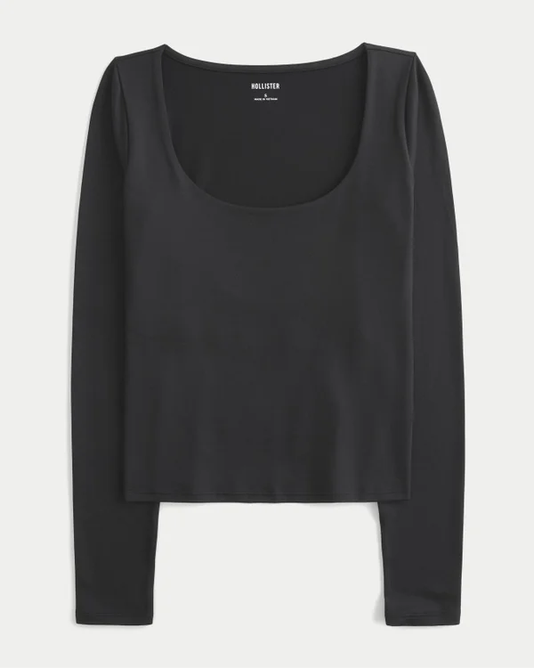 Langärmliges Baby-T-Shirt aus nahtlosem Stoff mit Rundhalsausschnitt Langärmliges Baby-T-Shirt aus nahtlosem Stoff mit Rundhalsausschnitt