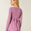 Langärmliges Babydoll-Oberteil mit gerafftem Brustbereich