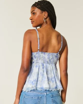Leichtes Babydoll-Oberteil aus Chiffon