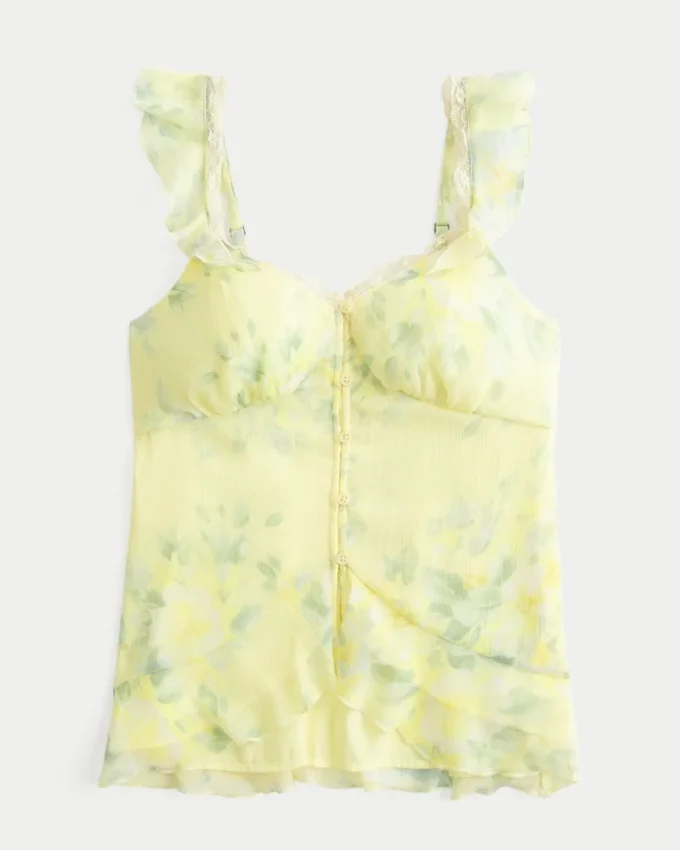 Leichtes Babydoll-Oberteil aus Chiffon