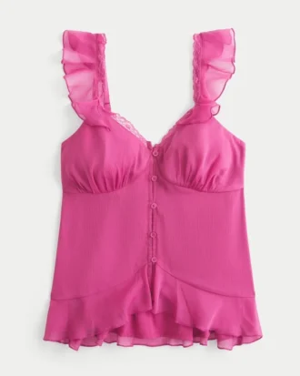 Leichtes Babydoll-Oberteil aus Chiffon