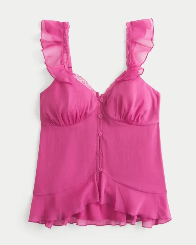 Leichtes Babydoll-Oberteil aus Chiffon