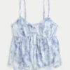 Leichtes Babydoll-Oberteil aus Chiffon Leichtes Babydoll-Oberteil aus Chiffon