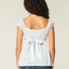 Leichtes Babydoll-Oberteil aus Satin mit Bindeband Leichtes Babydoll-Oberteil aus Satin mit Bindeband