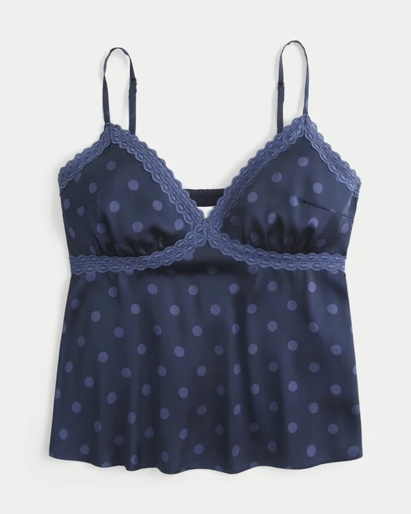Leichtes Satin-Top mit Spitzenbesatz Leichtes Satin-Top mit Spitzenbesatz