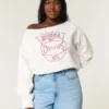 Leichtes, schulterfreies Sweatshirt mit Indiana University-Aufdruck Leichtes, schulterfreies Sweatshirt mit Indiana University-Aufdruck