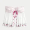 Leichtes, trägerloses Babydoll-Oberteil mit Stickerei Leichtes, trägerloses Babydoll-Oberteil mit Stickerei